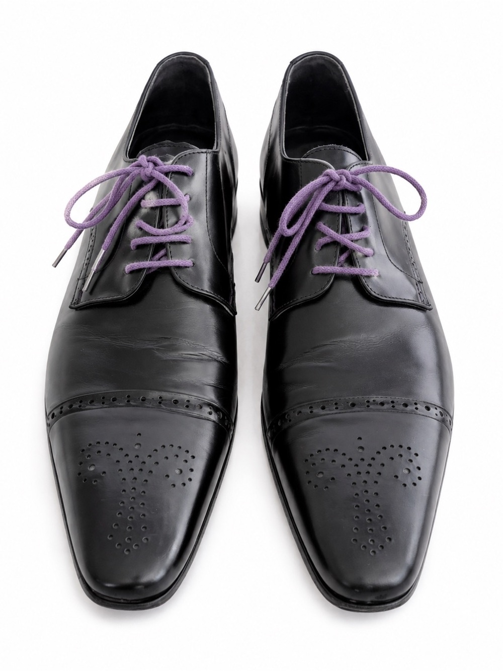 Paul Smith Men's Black Leather Brogues Cap-Toe Dress Shoes Size UK 8 US 9